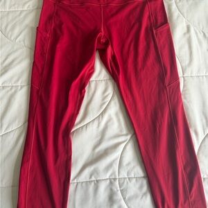 Lululemon Red Leggings w/ pockets